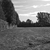 Work behind a hay bales sound barrier fence